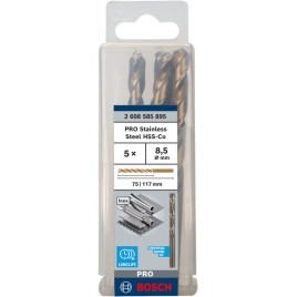 BOSCH Wiertło PRO Stainless Steel HSS-Co, 8,5 × 75 × 117 mm, 5 szt. 2608585895