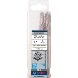 BOSCH Wiertło PRO Stainless Steel HSS-Co, 9 × 81 × 125 mm, 5 szt., 2608585896