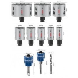 BOSCH PRO Multi Material PC Plus Hole Saw Set, 11 pcs 2608594432