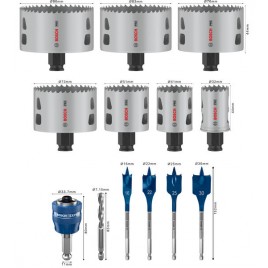 BOSCH PRO Multi Material PC Plus Hole Saw Set, 13 pcs 2608594433