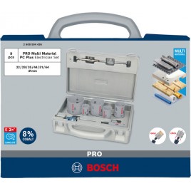 BOSCH Zestaw pił otwornic PRO Multi Material PC Plus, 9 szt. 2608594436