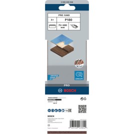 BOSCH Pas ścierny PRO X440, 75 × 480 mm, G180, 3 szt 2608606048