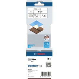 BOSCH Pas ścierny PRO X440, 75 × 508 mm, G120, 3 szt 2608606064