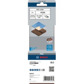 BOSCH Pas ścierny PRO X440, 75 × 508 mm, G220, 3 szt 2608606067