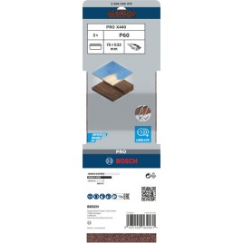 BOSCH Pas ścierny PRO X440, 75 × 533 mm, G60, 3 szt 2608606070