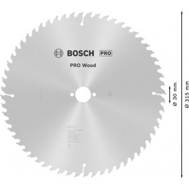 BOSCH Tarcza pilarska PRO Wood, 315 × 3,2 × 30 mm, T80 2608640651