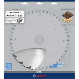 BOSCH Tarcza pilarska PRO Wood, 315 × 3,2 × 30 mm, T20 2608640701