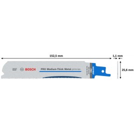 BOSCH Brzeszczot do precyzyjnego PRO Medium S937BEF 1,1 x 25 x 150 mm,25 szt. 2608658992