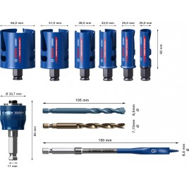 BOSCH Zestaw pił otwornic EXPERT Construction Material, 10 szt. 2608900490