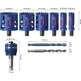 BOSCH Zestaw pił otwornic EXPERT Multi Material Power Change, 9 szt 2608901906