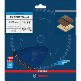 BOSCH Tarcza pilarska Expert for Wood 165 × 1,8/1,3 × 20 mm, T32 2608902217