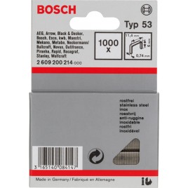 BOSCH Zszywka z cienkiego drutu, typ 53, nierdzewna 2609200214