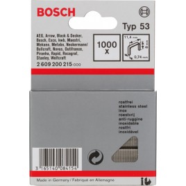 BOSCH Zszywka z cienkiego drutu, typ 53, nierdzewna 2609200215