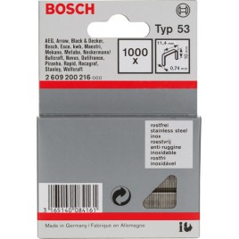 BOSCH Zszywka z cienkiego drutu, typ 53, nierdzewna 2609200216
