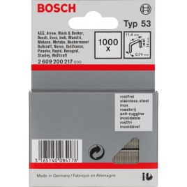 BOSCH Zszywka z cienkiego drutu, typ 53, nierdzewna 2609200217
