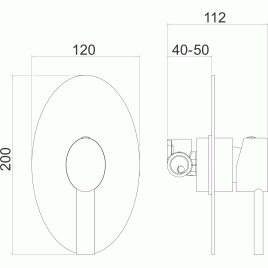 NOVASERVIS NOBLESS OVAL podtynkowa bateria prysznicowa, chrom 32050,0