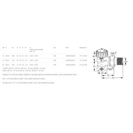 HEIMEIER V-exact II DN 10-3/8"Zawór termostatyczny kątowy 3711-01.000