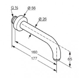 OUTLET KLUDI BOZZ wylewka wannowa DN 20, Kolor chrom, 3850505 USZKODZONY