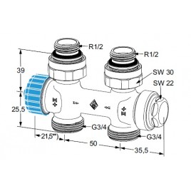 HEIMEIER Multilux 1/2" Zawór termostatyczny prosty 3854-02.000