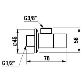 JIKA Cubito zawór kątowy, 2 szt., 3/8" × 1/2", chrom H3724200040101