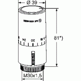 HEIMEIER Głowica termostatyczna HALO biala 6 - 28°C, M30x1,5 7500-00.500