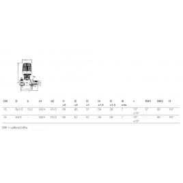 HEIMEIER Ogranicznik temperatury powrotu prosty RTL 1/2" prosty 9174-02.800