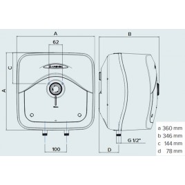 ARISTON ANDRIS R 15 U Podumywalkowy elektryczny podgrzewacz wody, 1,2kW 3100336