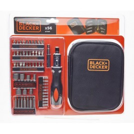 Black & Decker A7104 Zestaw bitów i nasadek (56ks) z wkrętakiem zapadkowym