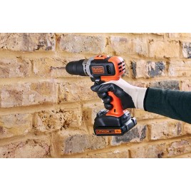 Black & Decker BCD003C2K Wiertarko-wkrętarka udarowa (45Nm/18V/2x1,5Ah), walizka