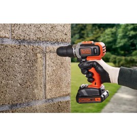 Black & Decker BCD003C2K Wiertarko-wkrętarka udarowa (45Nm/18V/2x1,5Ah), walizka
