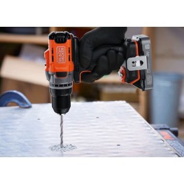 Black & Decker BCD383D2XK Wiertarko-wkrętarka udarowa (45Nm/18V/2x2,0Ah), walizka
