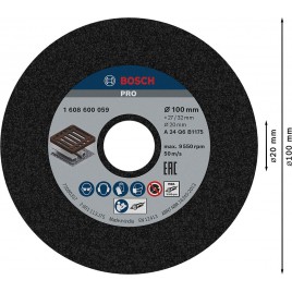 BOSCH Ściernica tarczowa do metalu PRO Metal Grinding Wheel, 100x27x20 mm, G24 1608600059