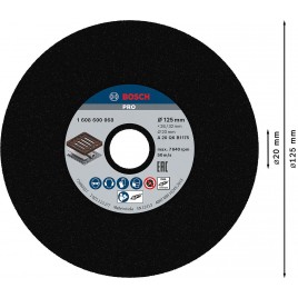 BOSCH Ściernica tarczowa do metalu PRO Metal Grinding Wheel, 125 x 26 x 20 mm 1608600068