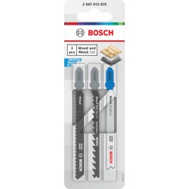 BOSCH Stichsägeblatt Set Wood and Metal Basic, 3-tlg. 2607012076