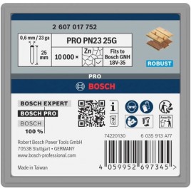 BOSCH Sztyft PRO PN23 G, 0,65/23 g, ocynkowany, 15 mm, 10 000 szt. 2607017750