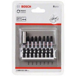 BOSCH 8-częściowy zestaw końcówek wkręcających Impact Control 2608522326