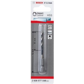 BOSCH Wiertło spiralne HSS 3,0 mm, z chwytem sześciokątnym