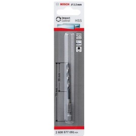 BOSCH Wiertło spiralne HSS 3,5 mm, z chwytem sześciokątnym 2608577051