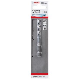 BOSCH Wiertło spiralne HSS 4,5 mm, z chwytem sześciokątnym 2608577055