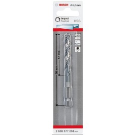 BOSCH Wiertło spiralne HSS 6,0 mm, z chwytem sześciokątnym 2608577058