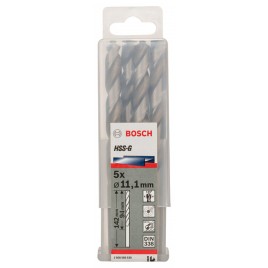 BOSCH Wiertła do metalu HSS-G, DIN 338, 11,1 x 94 x 142 mm 2608585530