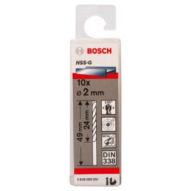 BOSCH Wiertła do metalu HSS-G, DIN 338, 2 x 24 x 49 mm 2608595051