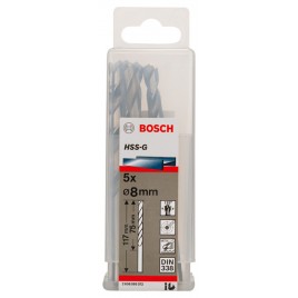 BOSCH Wiertła do metalu HSS-G, DIN 338, 8 x 75 x 117 mm 2608595072