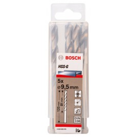 BOSCH Wiertła do metalu HSS-G, DIN 338, 9,5 x 81 x 125 mm 2608595076