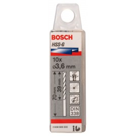 BOSCH Wiertła do metalu HSS-G, DIN 338, 3,6 x 39 x 70 mm 2608595332