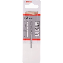 BOSCH Standardowe, spiralne wiertła do drewna 3 x 33 x 61 mm, d 3 mm 2608596300