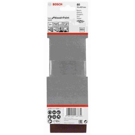 BOSCH 3-częściowy zestaw taśm szlifierskich X440, 75 x 457 mm, 80 2608606034