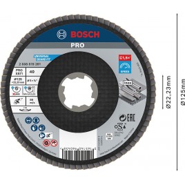 BOSCH Tarcza listkowa PRO X571, kątowa, 125 mm, G40, X-Lock 2608619201