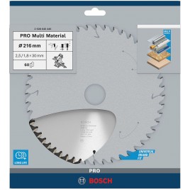 BOSCH Tarcza pilarska PRO Multi Material, 216 × 2,5 × 30 mm, T60 2608640446
