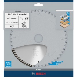 BOSCH Tarcza pilarska PRO Multi Material, 216 × 2,5 × 30 mm, T80 2608640447
